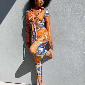 NWT multicolored shirt with matching tights